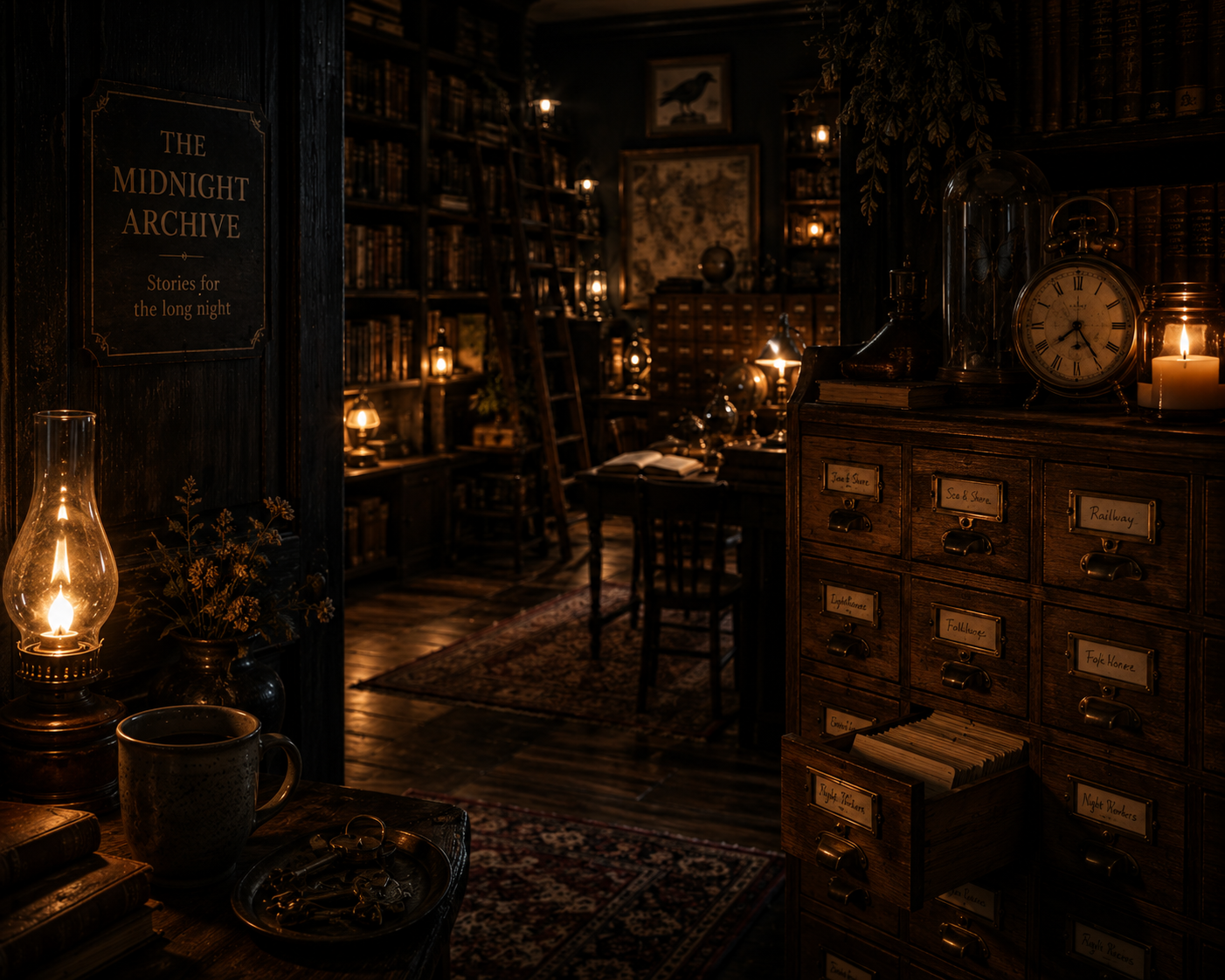 The Midnight Archive at night