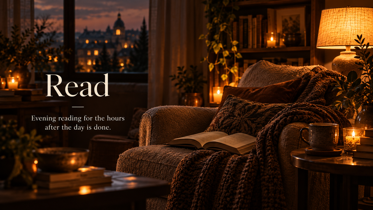 A warm evening reading scene